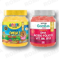 PACK 2 GOMITAS OMEGA 3 NIÑOS + DHA ACIDO FOLICO SOTTCORLABS